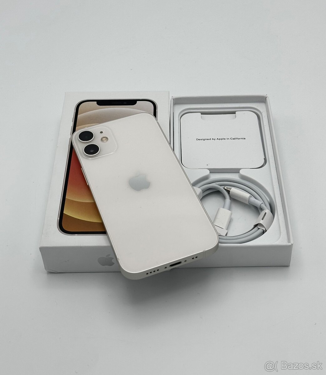 Apple iPhone 12 Mini 64GB White 100% Zdravie Batérie