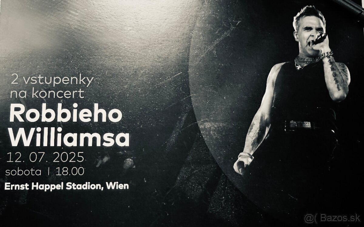 2xLístok Robbie Williams Viedeň 12.07.2025