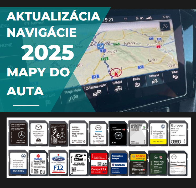 Mapy do auta - Aktualizácie navigácie - mapy 2025