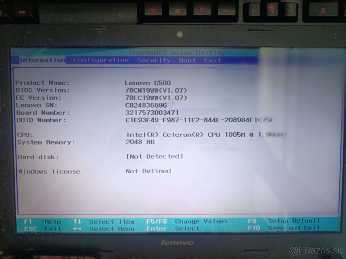 Lenovo G500 na náhradné diely
