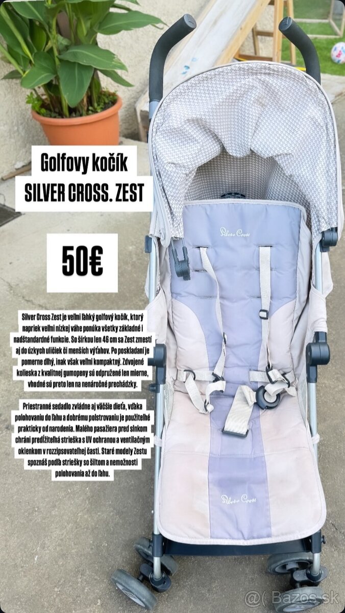 Golfový kočík SILVER CROSS. ZEST predam 50€