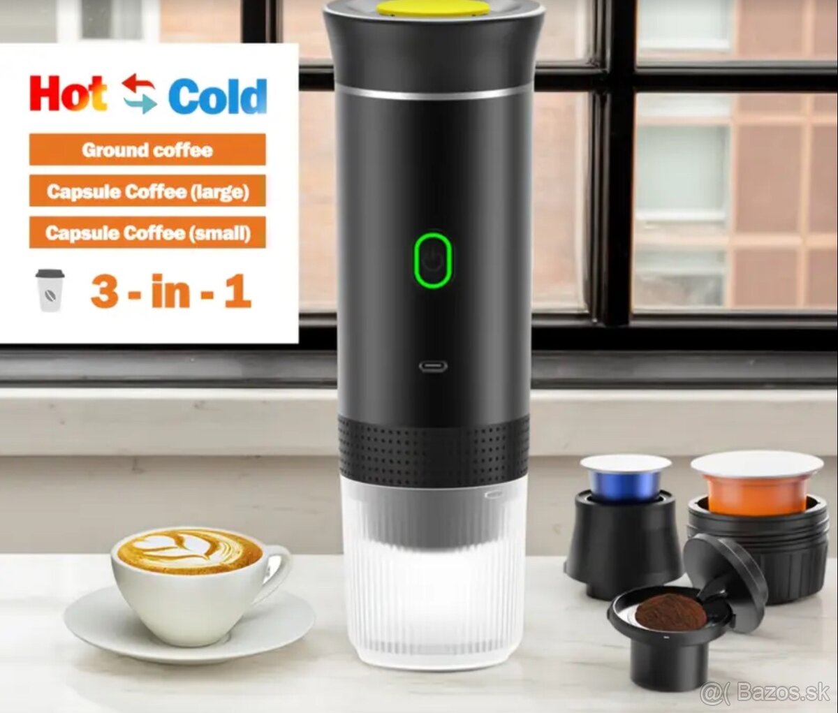 3-v-1 Prenosný Espresso Stroj - Káva kedykoľvek a kdekoľvek