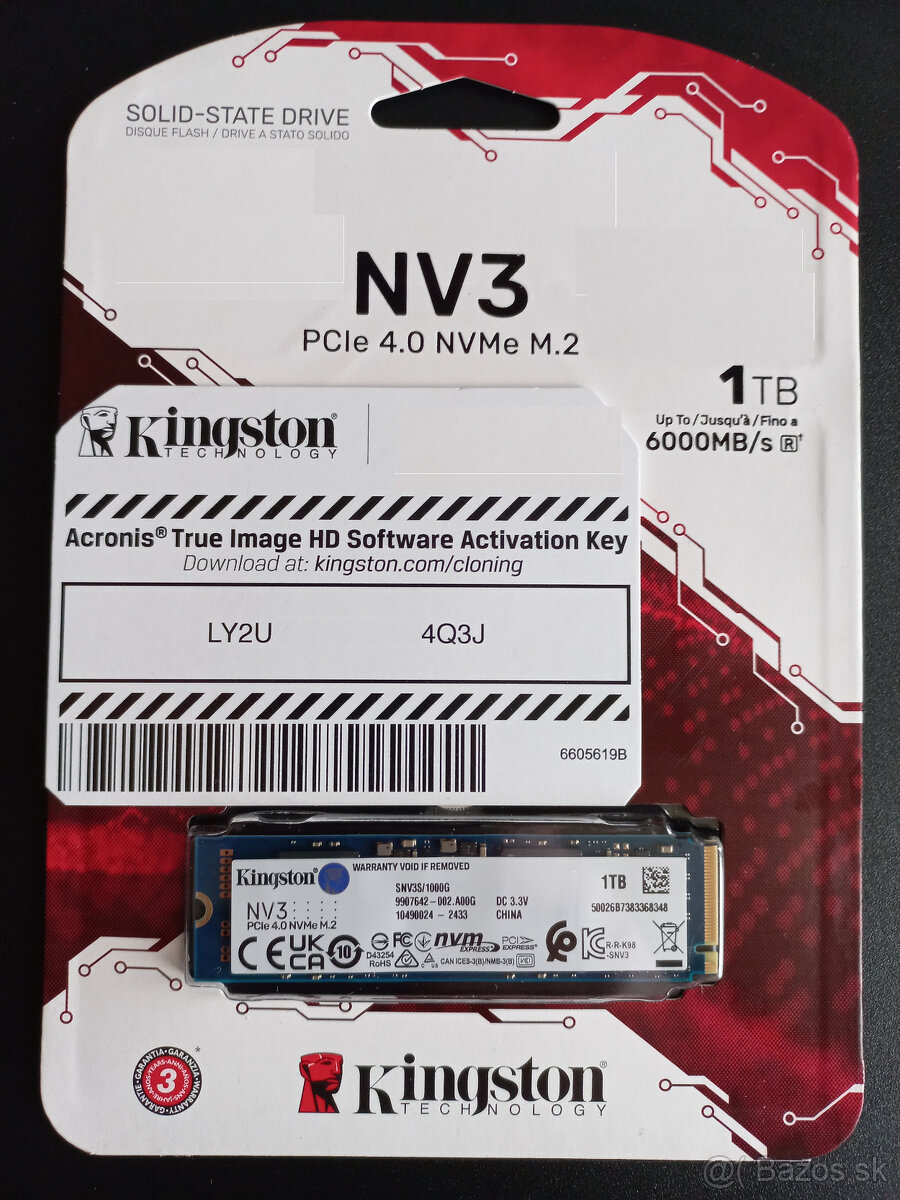 1TB SSD KINGSTON NV3 M.2 PCI-e 4.0 NVMe