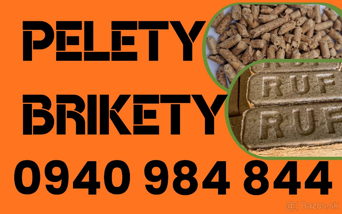 drevené RUF brikety, pelety