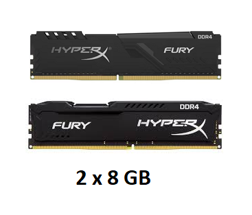 2 ks - RAM HyperX 8GB DDR4 2666MHz CL16 Fury Black