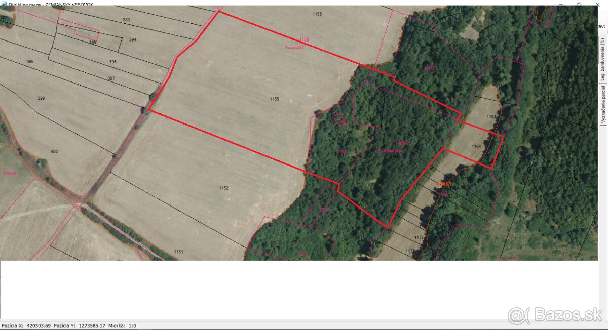 Pozemok s ruinami domu na samote