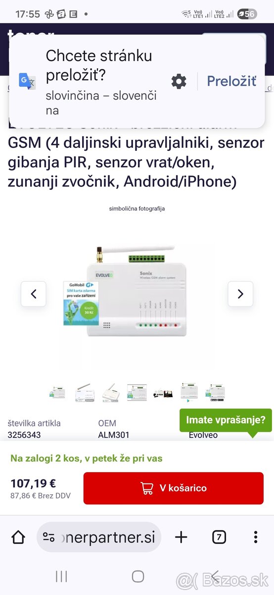 ELOLVEO SONIX domový GSM alarm set .........................