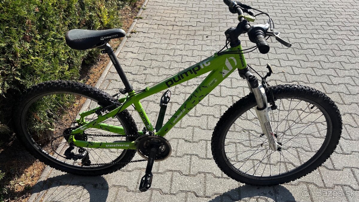 starší horský bicykel značky Pumpy