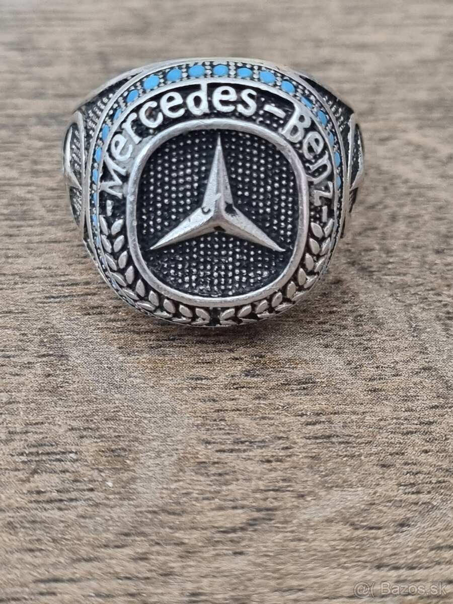 Strieborný prsteň, mercedes