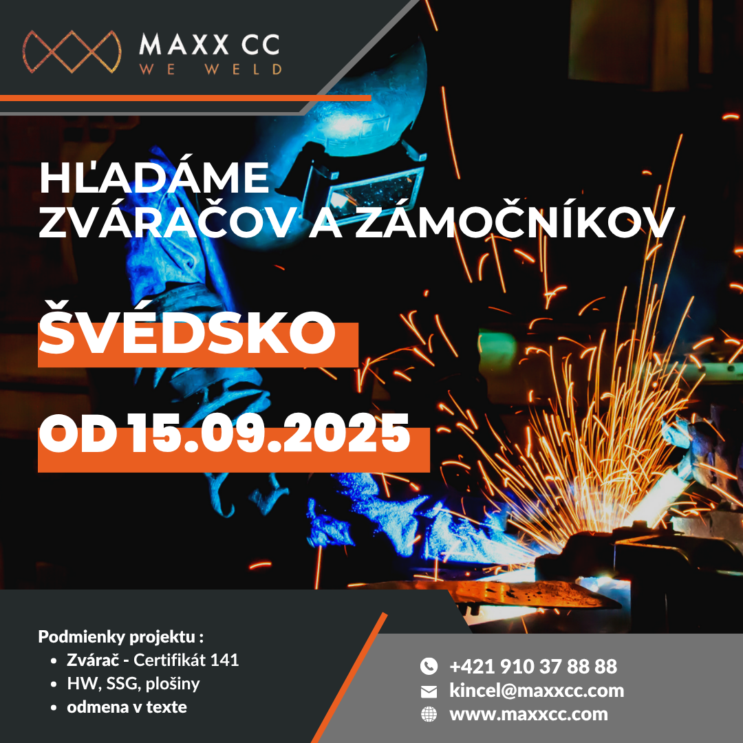 Zámočník, zvárač - Švédsko