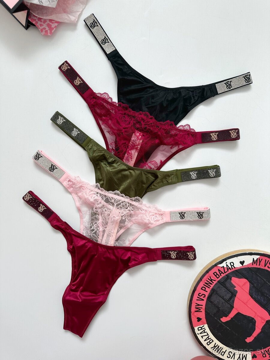 Victoria’s Secret shine strap tanga nohavičky L