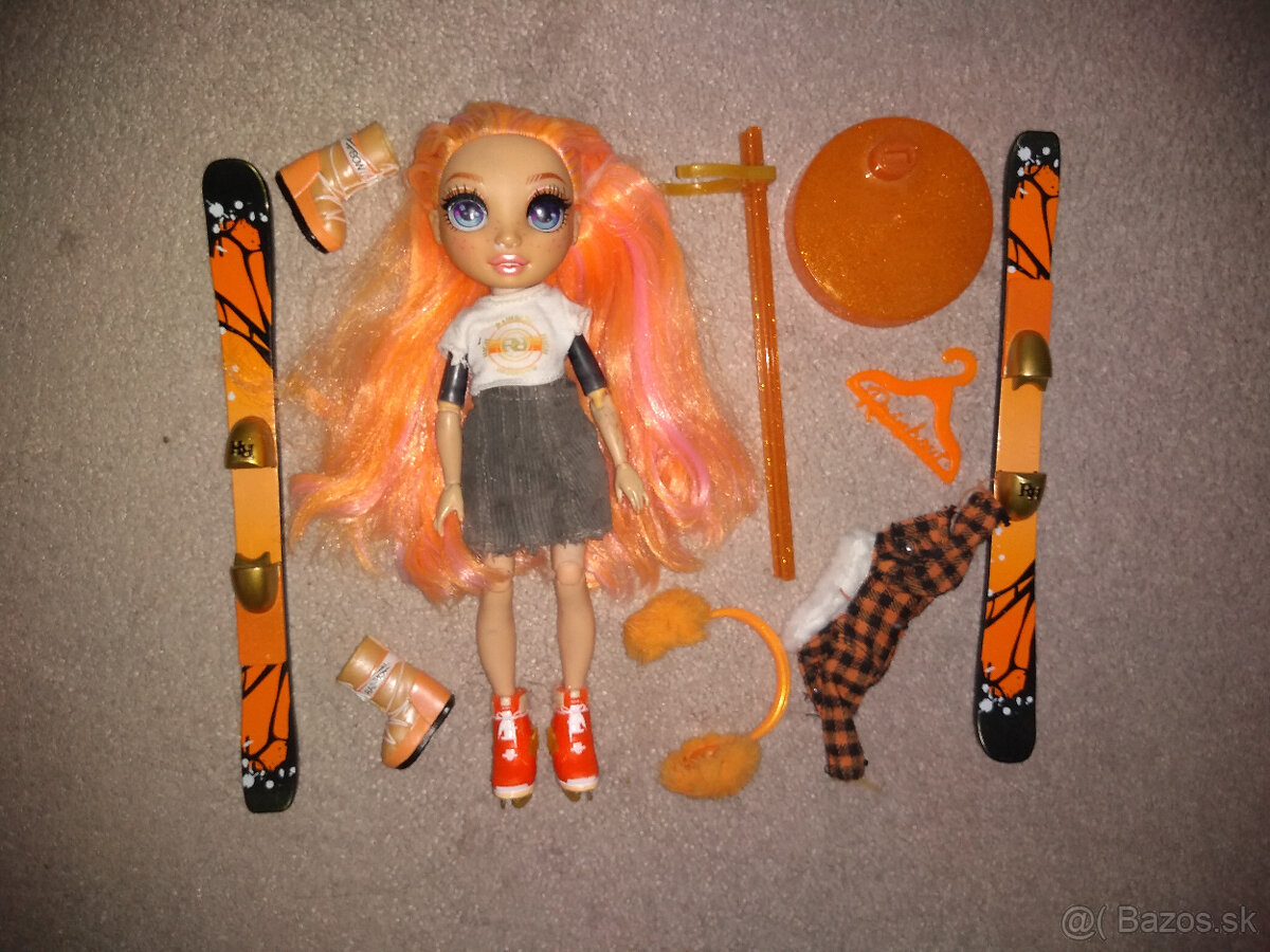 bábika rainbow high barbie lyže doplnky