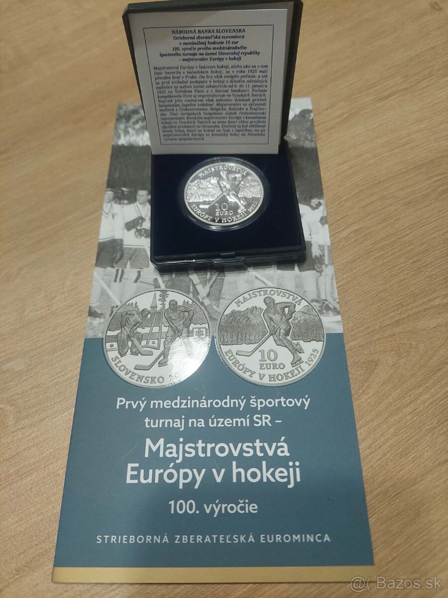 10 € Majstrovstvá Európy v hokeji 2025