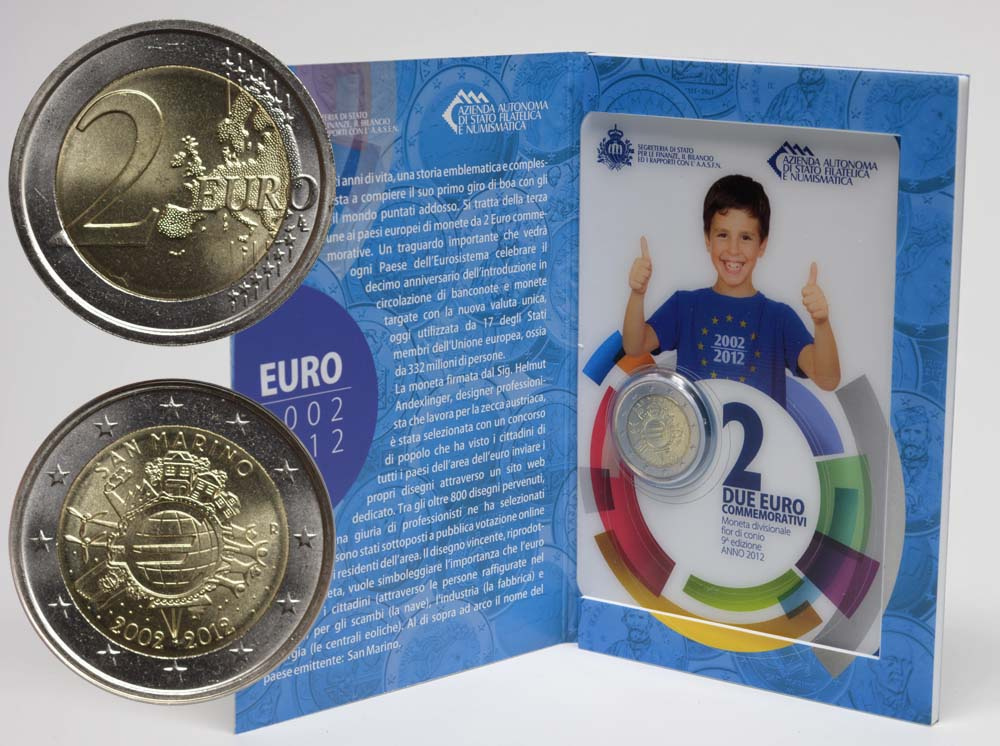 pamätná 2€ minca San Marino 2012, euro mince