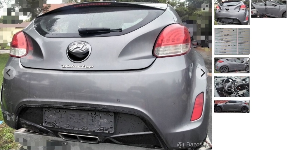 HYUNDAI VELOSTER 1.6 2013 predám motor G4FD, PREVODOVKA, DVE