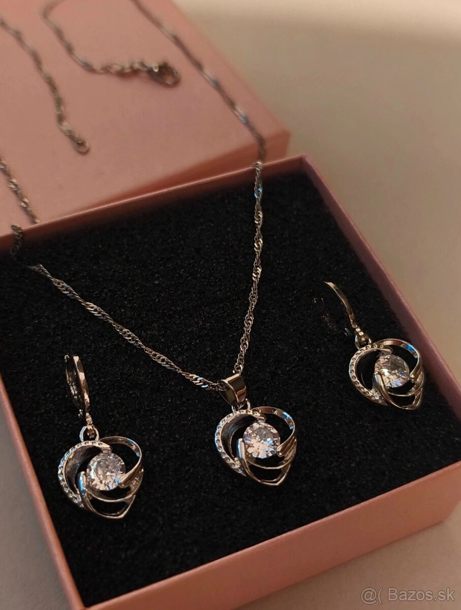 Šperkovy set srdiečko striebro 925