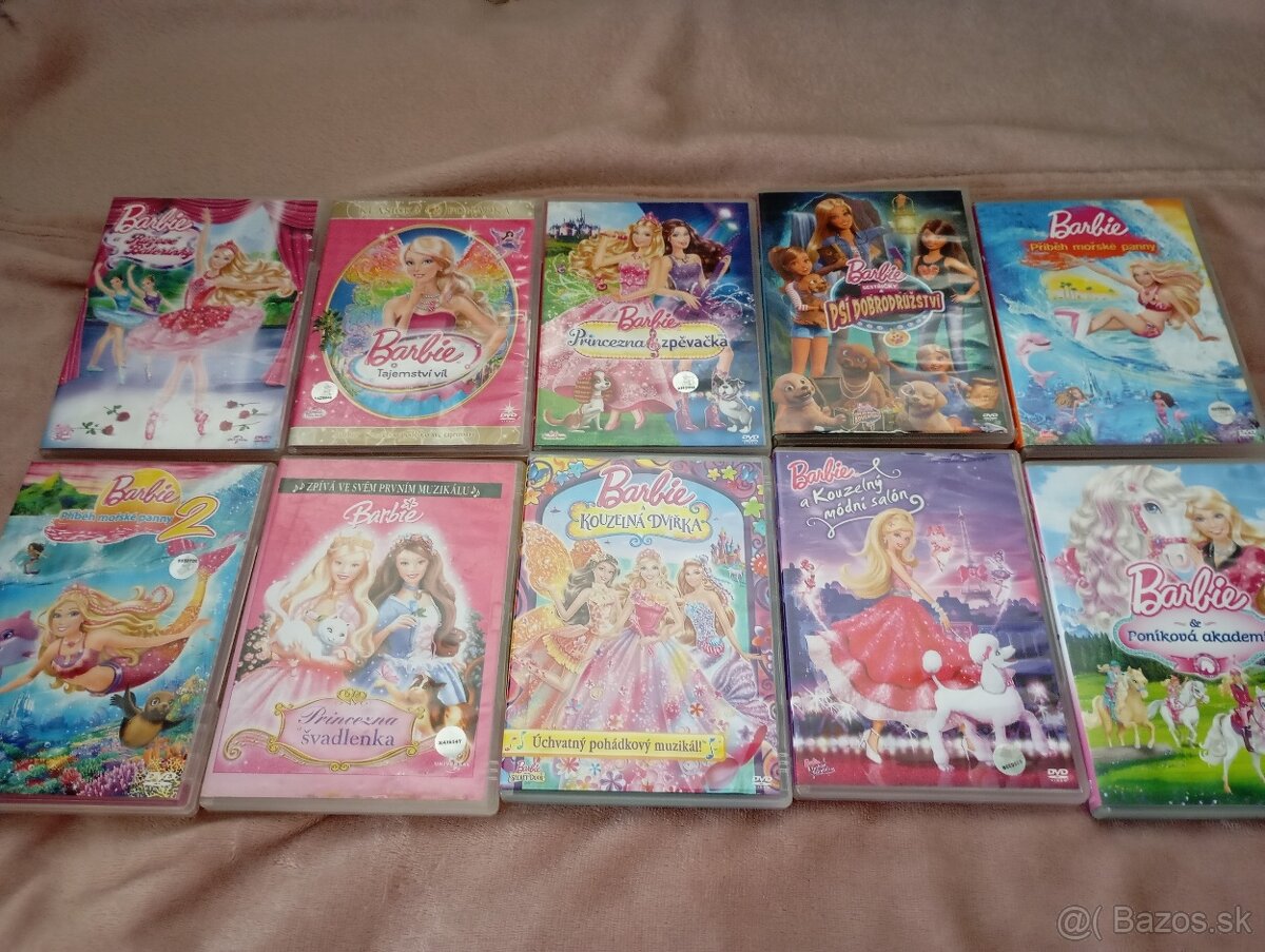 Predám 10 DVD Barbie