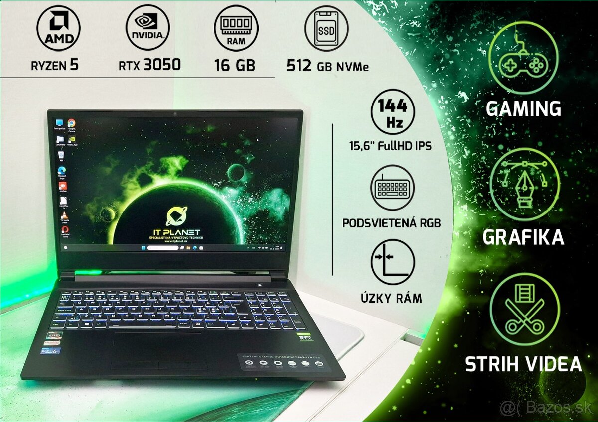🏷️ 🎮 Ryzen 5 / RTX 3050 / 144Hz / 16GB RAM / Herný NB