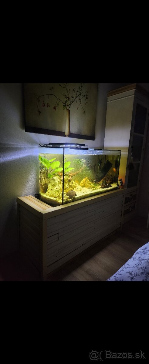 Predám panoramatické akvárium 200l, komplet alebo zvlášť