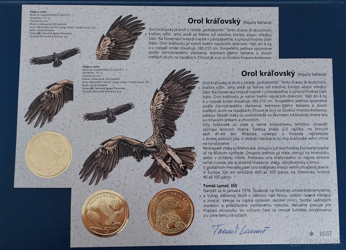 Autorská karta 5€ Orol/Hlucháň