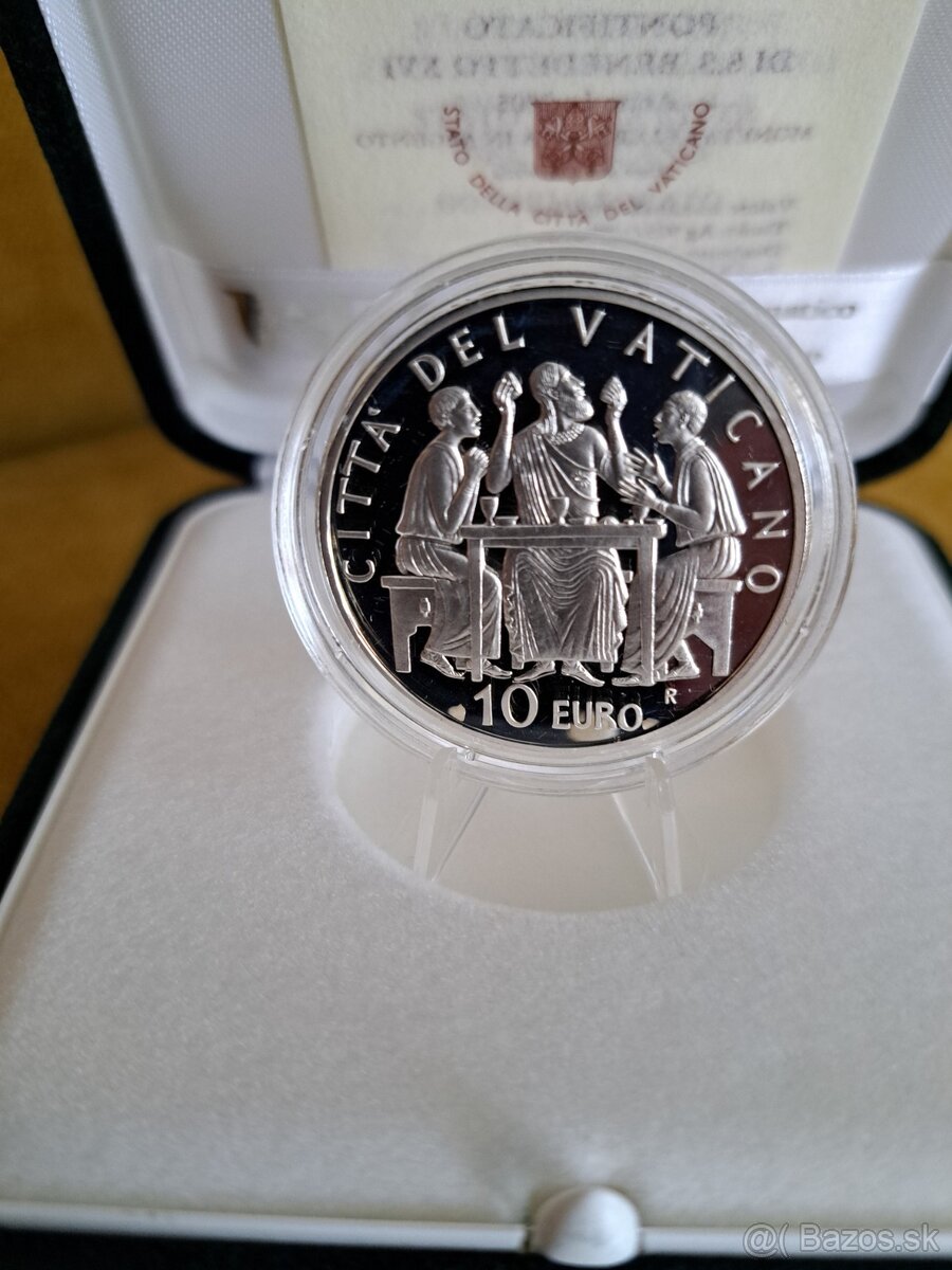 Vatikan 10 euro 2005 Benedikt striebro minca