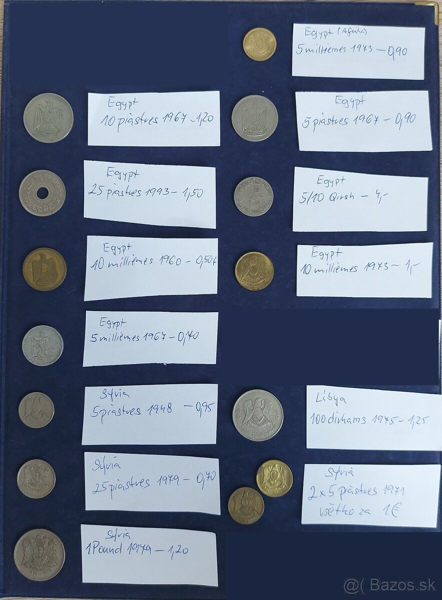 Zbierka mincí - Afrika a Ázia "arabské písmo"