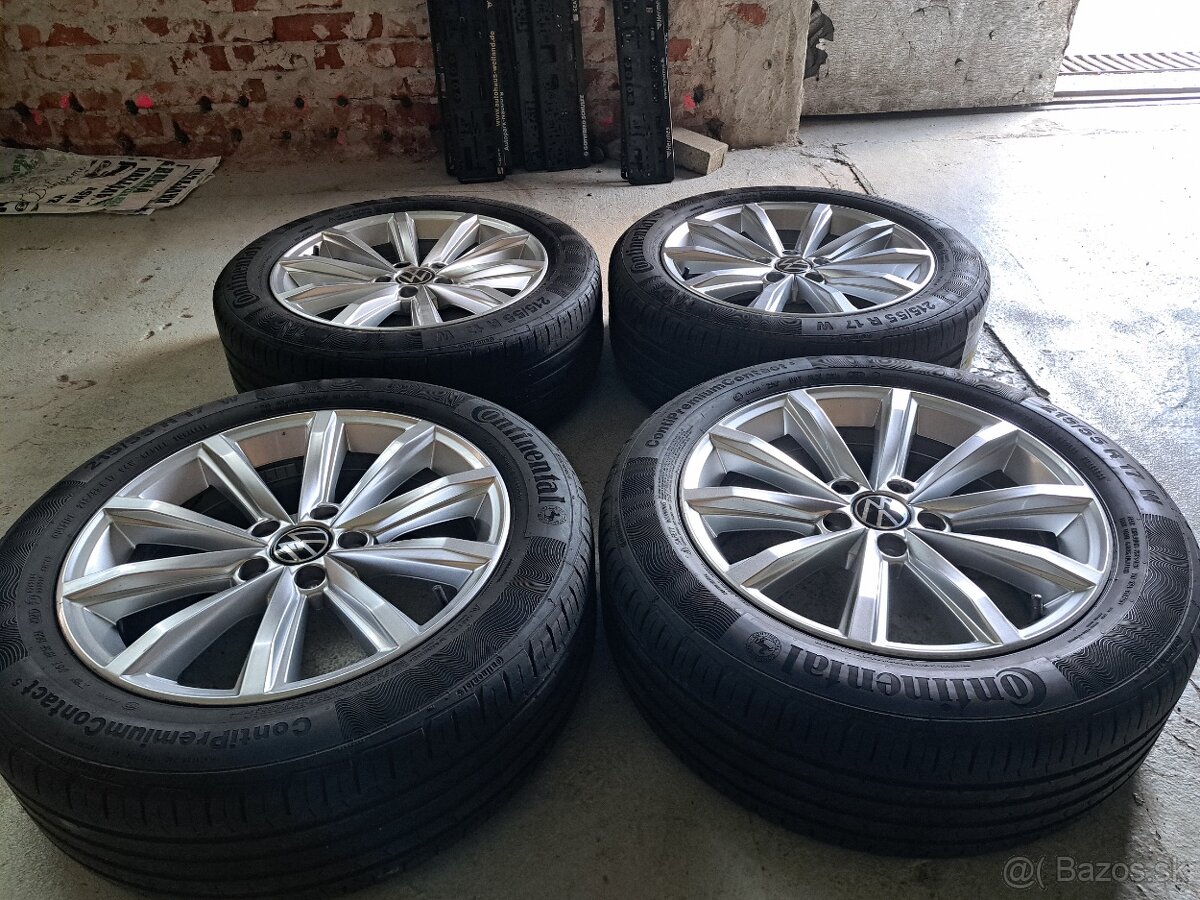 Predam Original elektrony Volkswagen 5X112 R17 a letne pneu