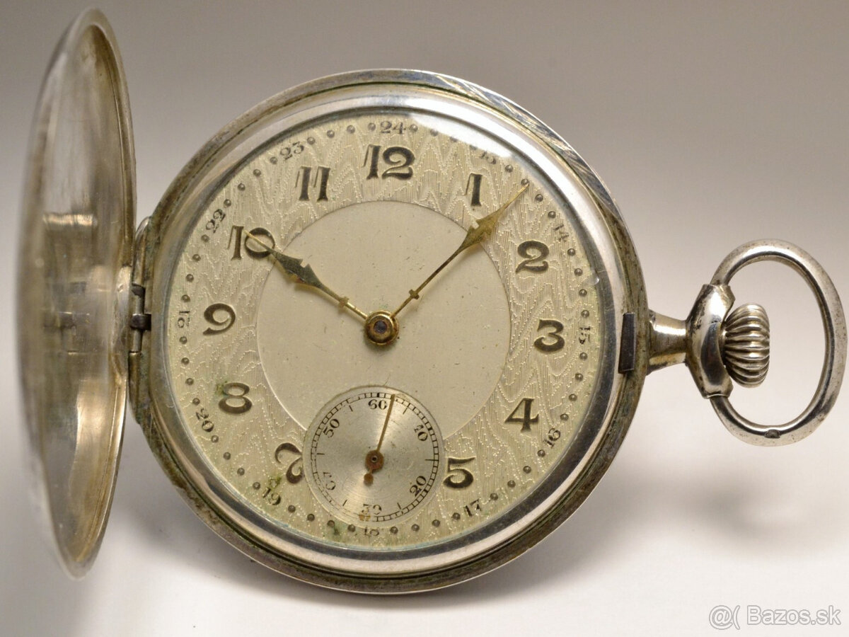 ART DECO strieborné hodinky s pavučinou 20-te roky
