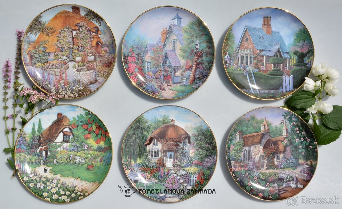 rezerve Lilliput Lane - 6 porcelánových tanierov z 1 série
