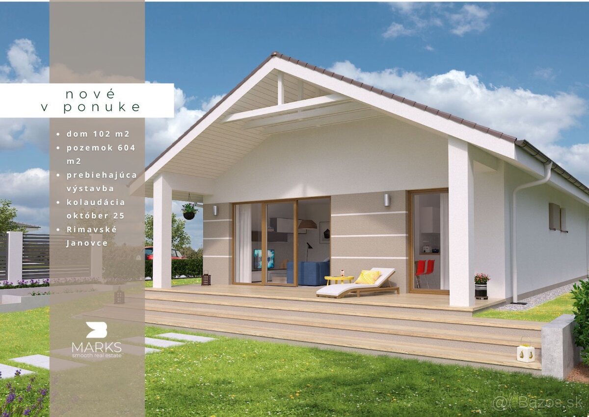 MARKS™ | PREDPREDAJ 4‑izb. bungalov Rimavské Janovce