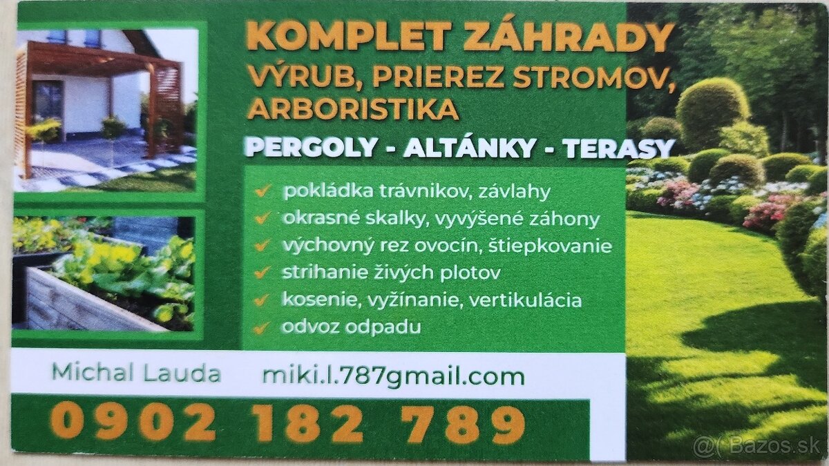 ÚDRŽBA zahrad, altánky,terasy,pergoly