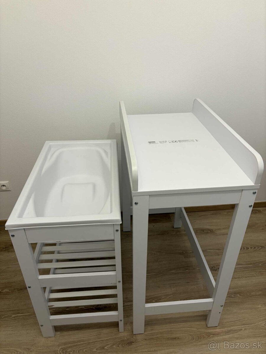 Prebaľovací pult s vanickou+policky