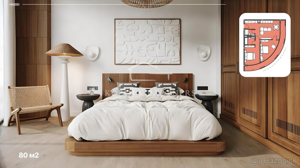 3 izbový apartmán s rozlohou od 81,87 m² do 94,81 m²