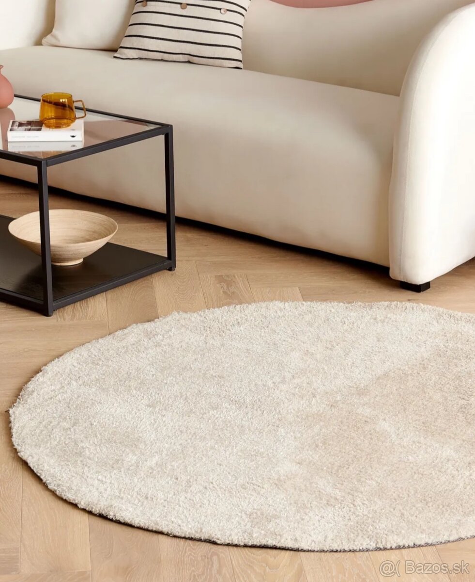 Kruhový koberec Béžový