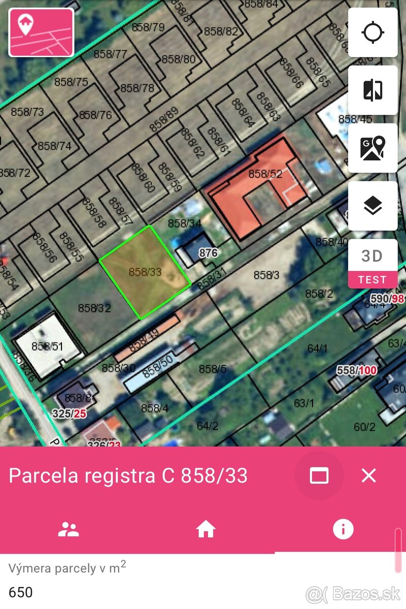 Stavebný pozemok Trenčín Záblatie 650m2