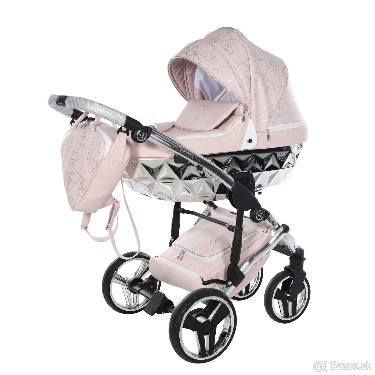 Kočík Junama Heart Pink Silver 2025