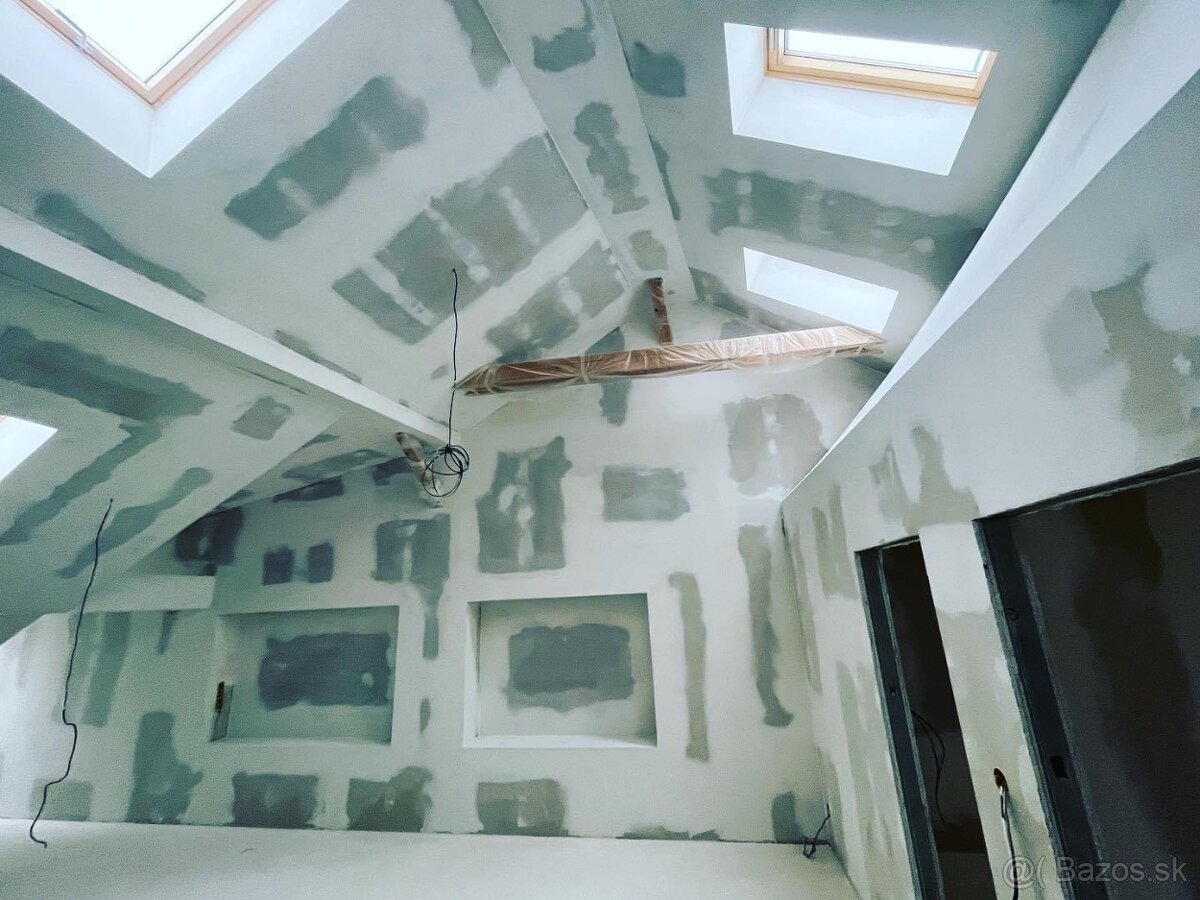 Montáž sadrokartónu, Stierkovanie, Maľovanie KE