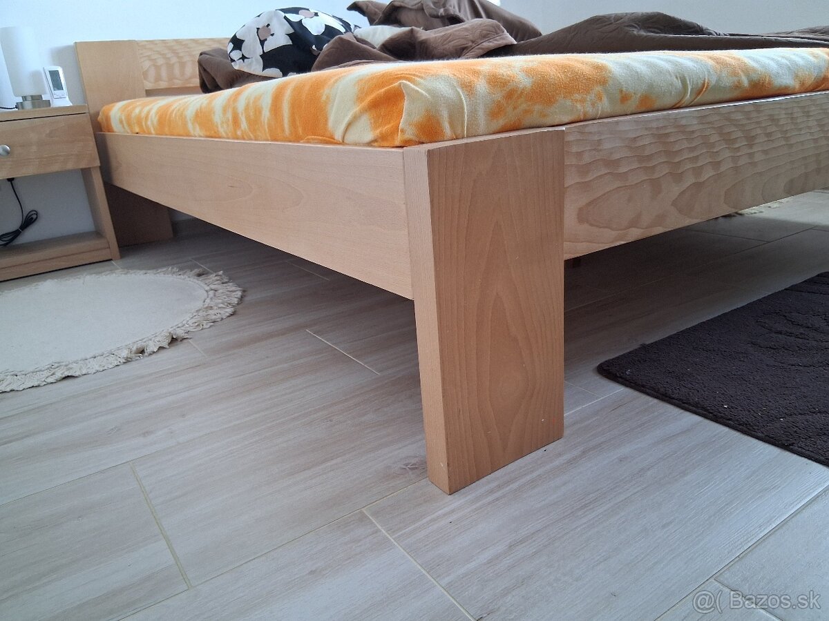 Manzelska postel 180x200 masiv buk