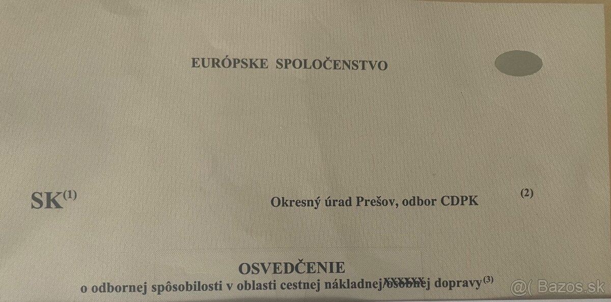 Vedúci dopravy - Odborný garant v nákladnej cestnej doprave