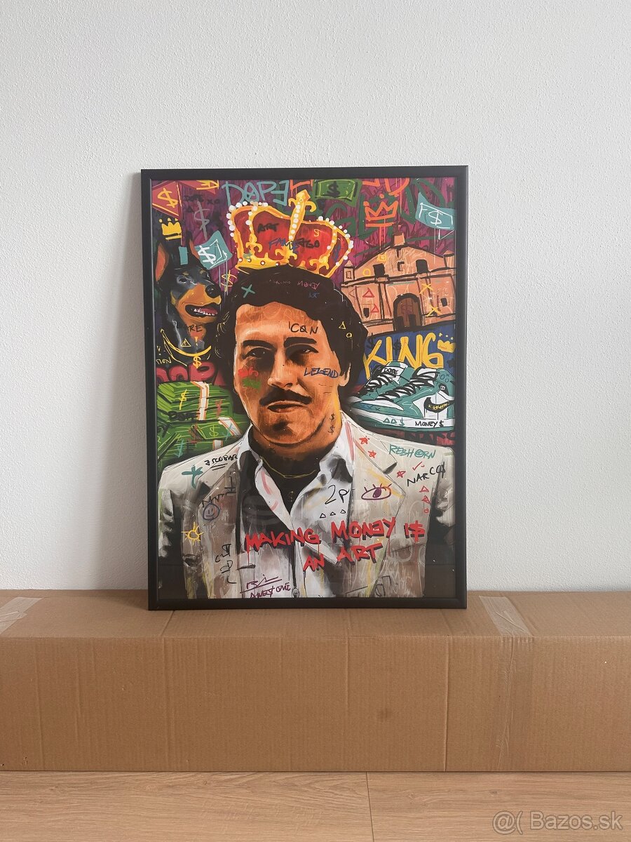 Obraz Pablo Escobar Grafitti Art Mural Banksy