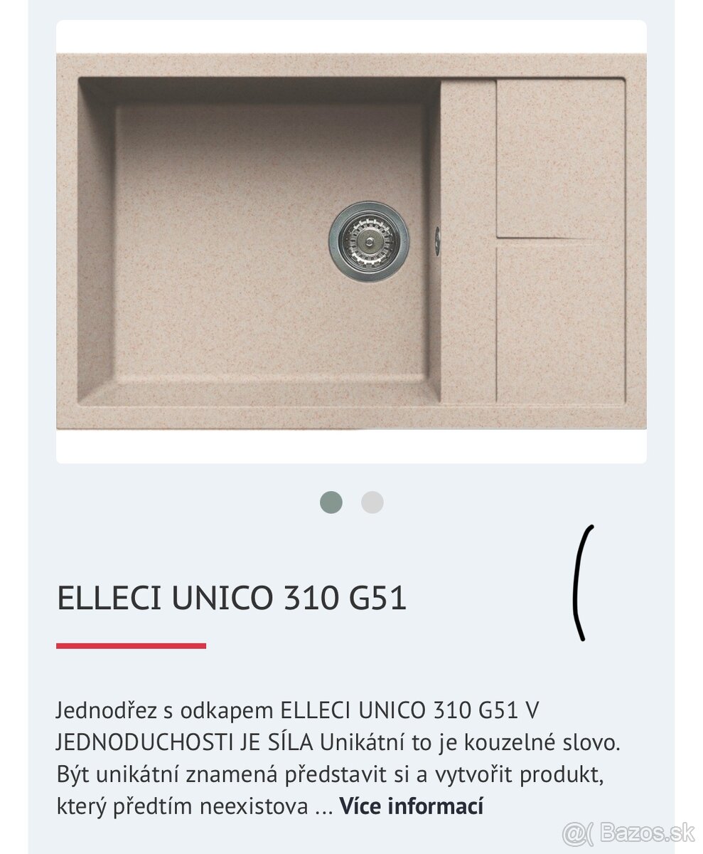 Predám nový kuchynský drez značky Elleci