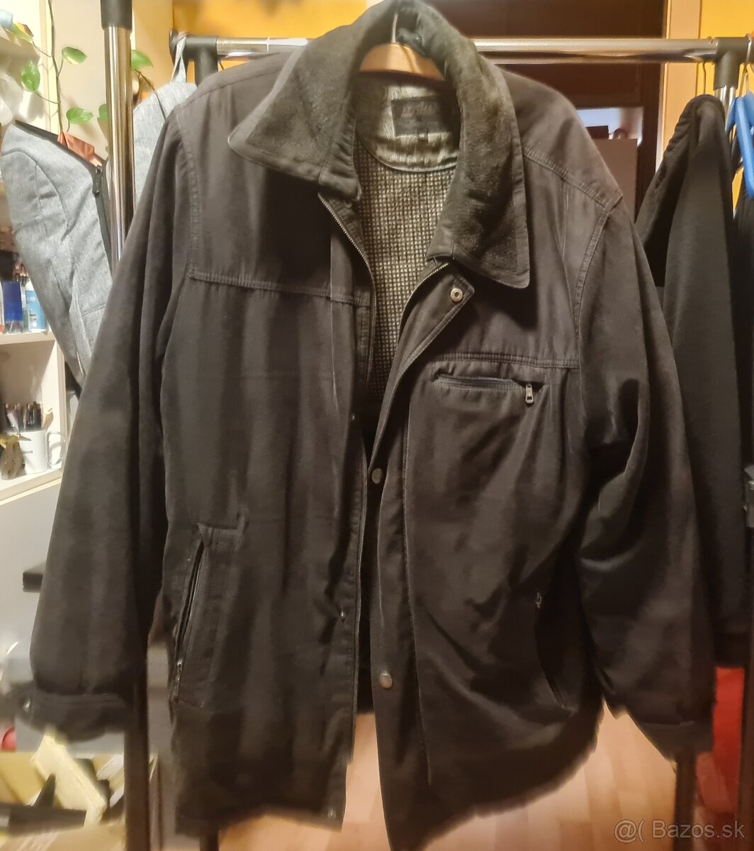 Čierna pánska zimná vetrovka - veľkosť asi XL (56)