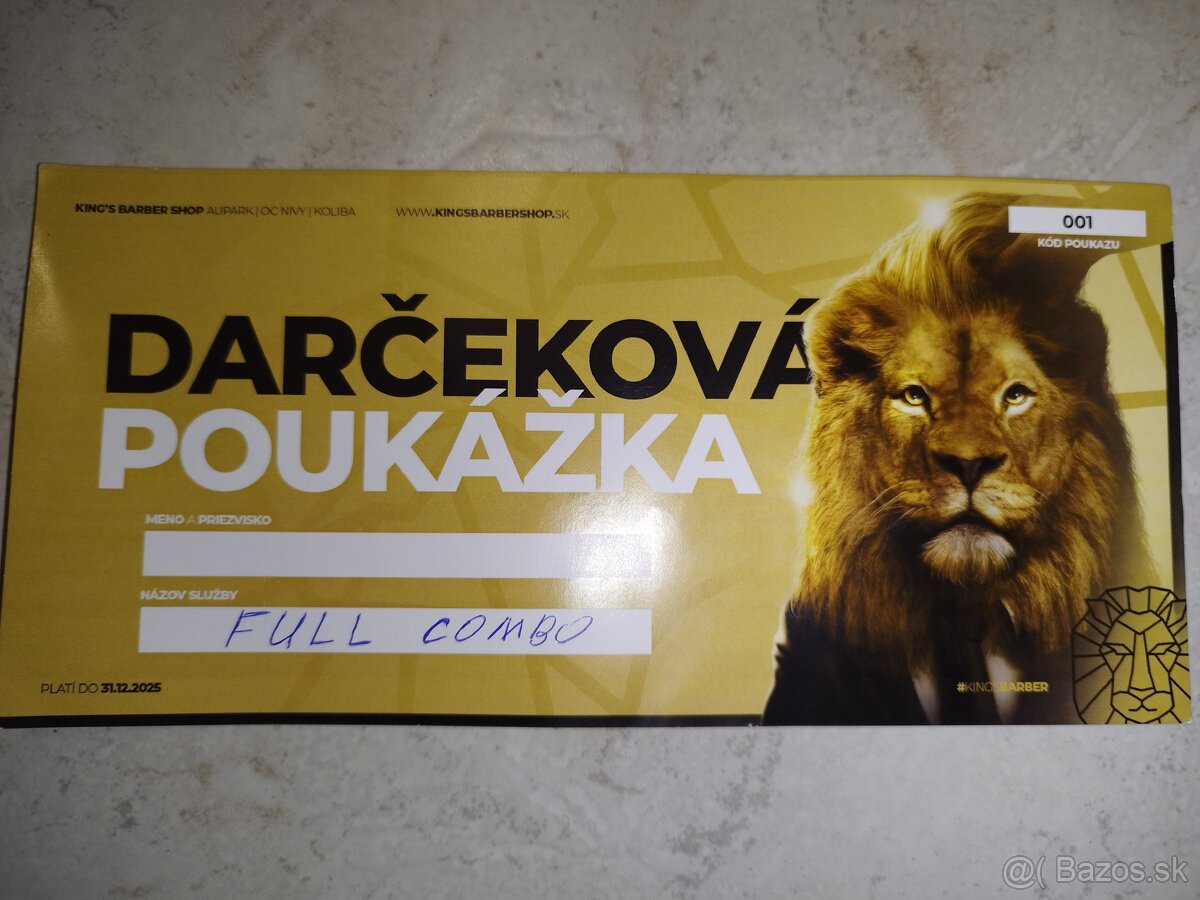 Predám darčekovú poukážku na strih Full combo v Bl