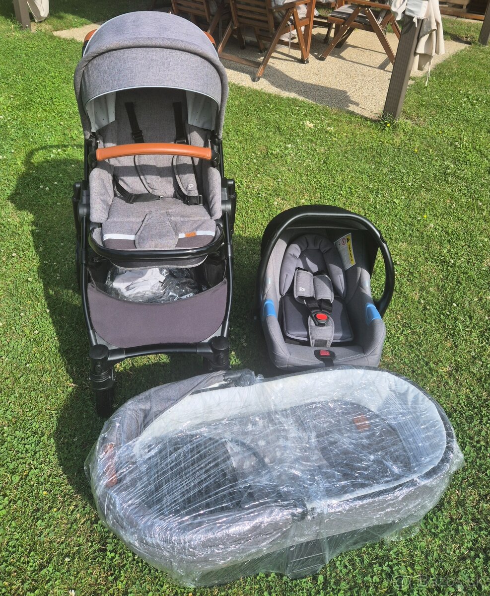Kombinovaný kočíka Kinderkraft Prime 3v1 šedý