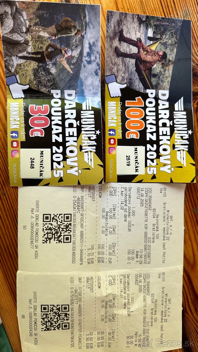 Predam poukazky na nakup v Municak predajni