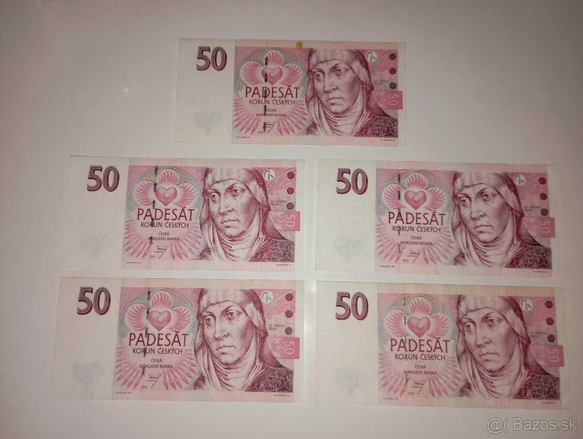 BANKOVKY 50 KČ 1997, SÉRIE E, PĚKNÉ STAVY
