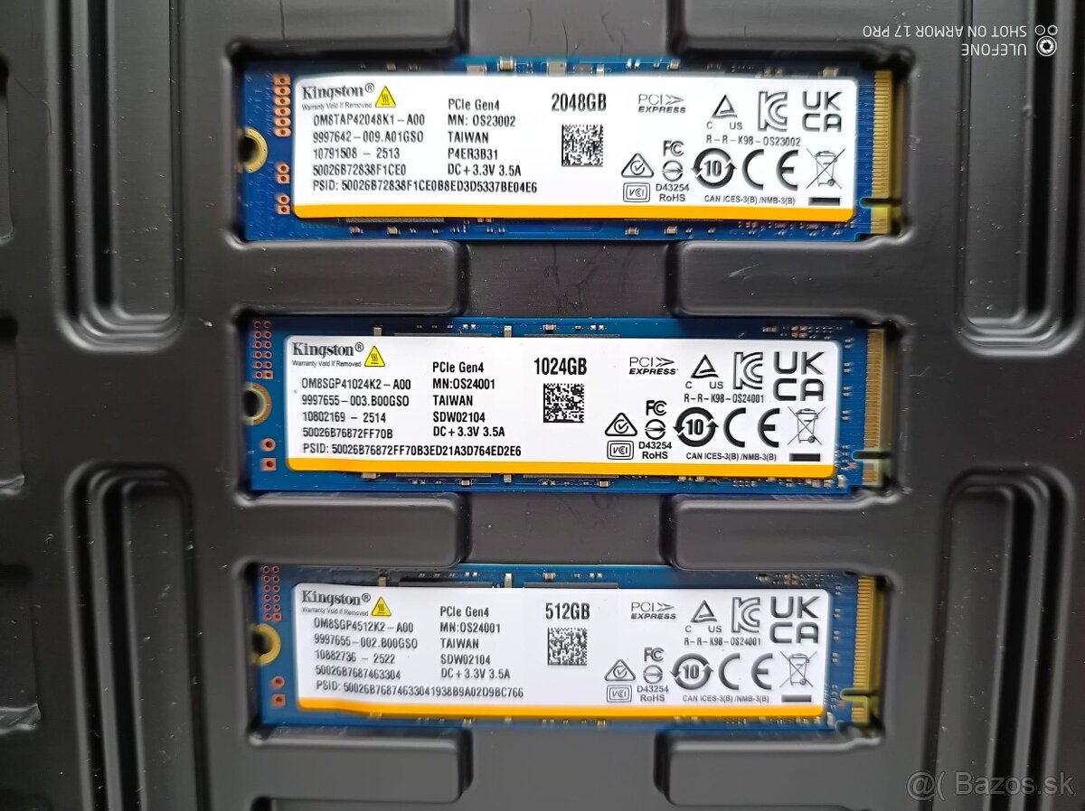 Kingston 2TB, 1TB, 512GB - rýchlosť 7 000 MB/s