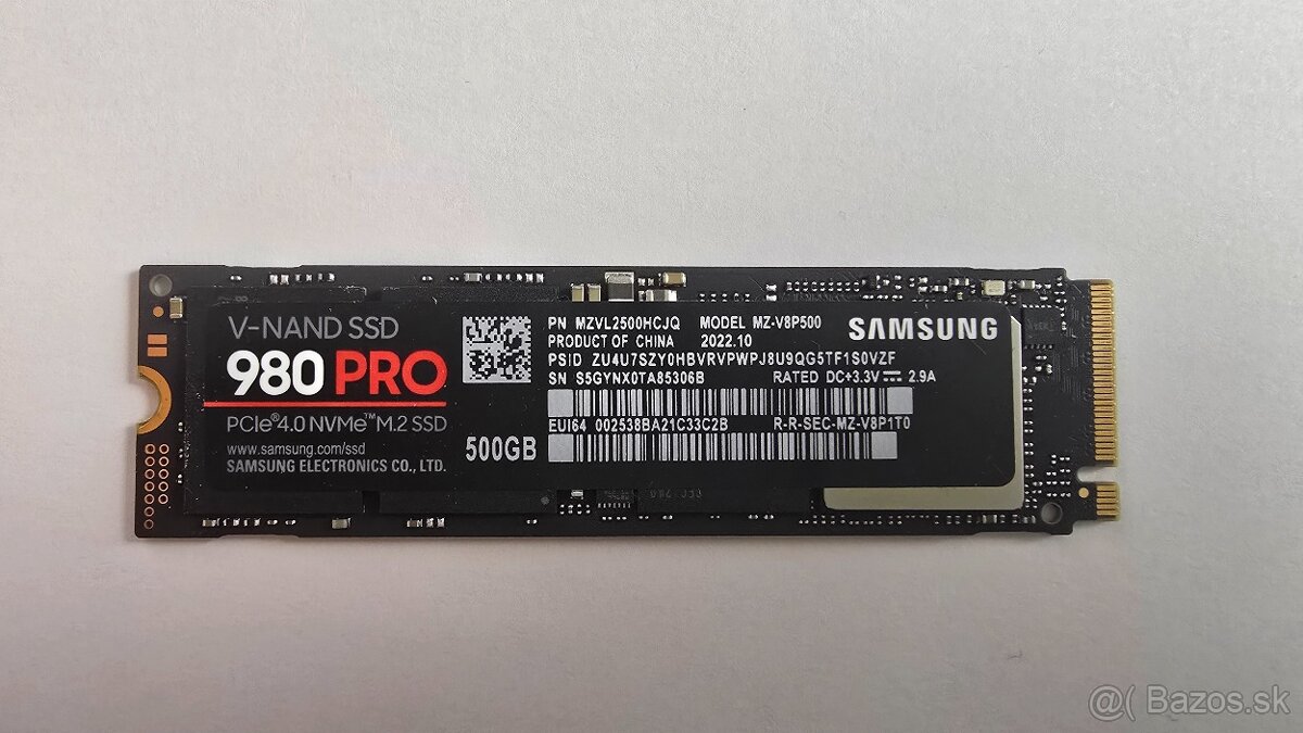 Predám 500GB SSD Samsung 980 PRO