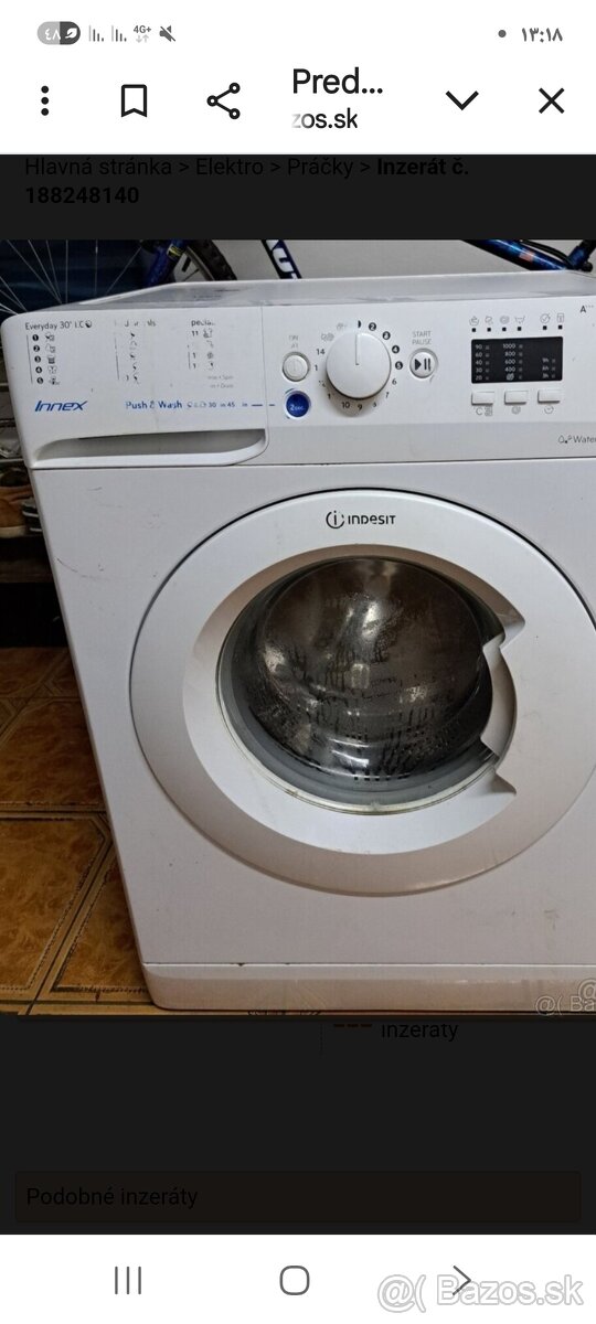 Predám práčka značka indesit 6k