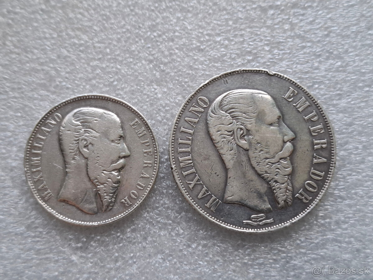 mince: Maximilián I. Mexický (Habsburgský) 1864 - 1867
